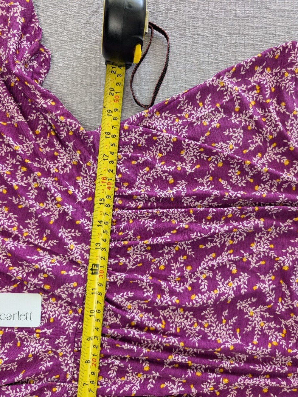 Dear Scarlett Dreamer Painted Purple V-Neck, Flutter Sleeve Empire Waist Blouse - Picture 13 of 15
